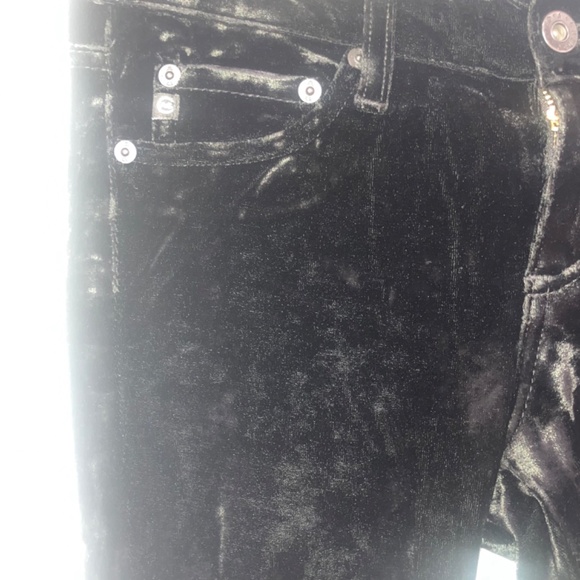 AG black velour skinny trouser pant - Picture 10 of 13